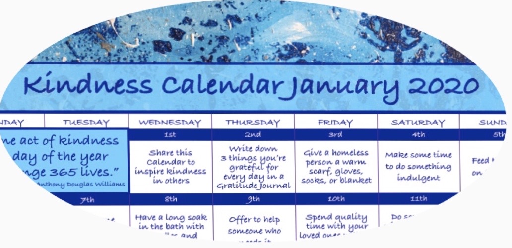 Kindness Calendar January 2020 – make today happy